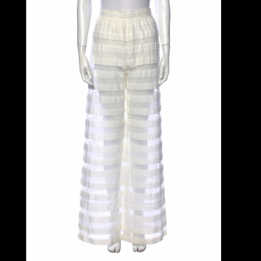 Alexis white sheer bridal pants with short lining